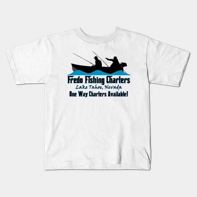 Fredo Fishing Charters Kids T-Shirt by DistractedGeek